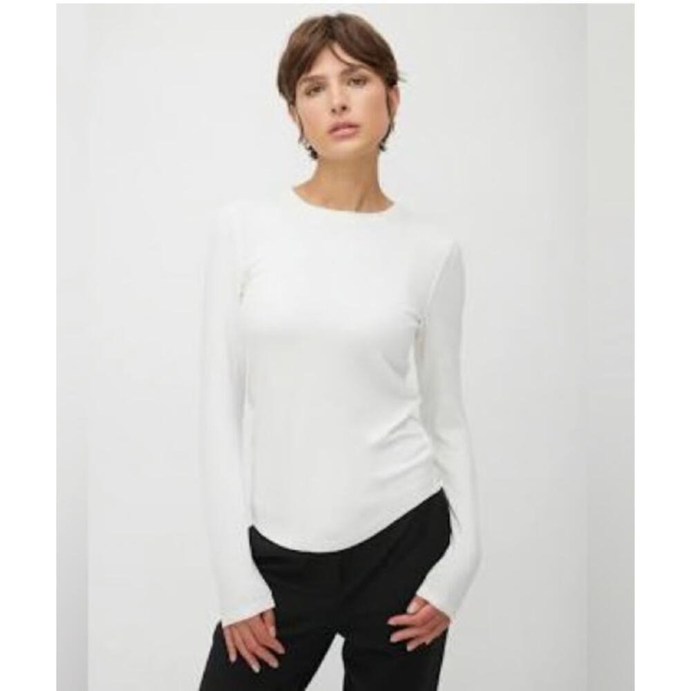 Kit & Ace Rion Classic Crew Neck Long Sleeve Top White NWT Size 10